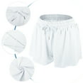 thumbnail image 3 of Unique Bargains 1Pcs Women Flowy Running Shorts Casual High Waisted Workout Shorts M White, 3 of 7