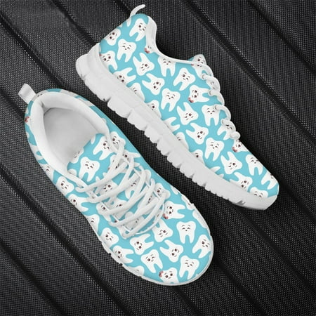 

Funny Dental Tooth Designer Women’s Flats Breathable Mesh Summer Ladies Sneakers Lightweight Female Jogging Running Casual Shoes