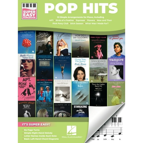 Pop Hits - Super Easy Songbook: 22 Simple Arrangements of Today's Hits with Lyrics, (Paperback)