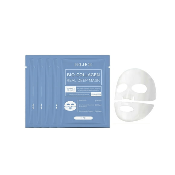 EARKITY Collagen Facial Mask, Skin Care Hydrating Face Masks, Brightening and Anti Aging Face Sheet Masks, Nourishing and Moisturizing Facial Mask, Skincare for Women for All Skin Types - 5 Sheets