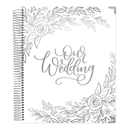Undated Wedding Planner & Organizer, Silver Floral - bloom daily