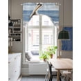 thumbnail image 4 of Coastal Pelican Swag Valances for Windows, Small Curtains Drapes, Modernism Art Oil Painting Birds Kitchen Window Curtains Over Sink Rod Pocket Window Treatment Valance for Bedroom/Bathroom 56"x36", 4 of 5