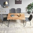 thumbnail image 2 of NORDICANA 47 in Rectangular Dining Room Table Set with Upholstered Faux Leather Dining Chairs for 4 Person, 5-Piece Dark Gery PU Side Table and Chairs Set, 2 of 9