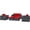 Red, variant on Modern Contemporary Urban Design Outdoor Patio Balcony Garden Furniture Lounge Sectional Sofa Set, Sunbrella Rattan Wicker, Grey Red