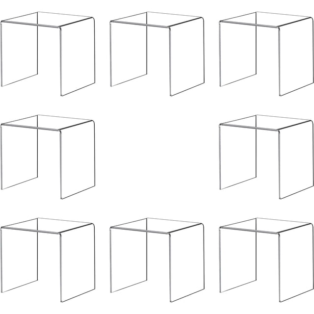 ihomecooker 8 Pack Clear Acrylic Riser Square Display Stand For Cupcakes, Arts and Crafts (5X5X5 INCH)
