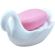 Fashion White Swan Ceramic Soap Dish Soap Holder Soap Box Tray Home Living Bathroom Accessories
