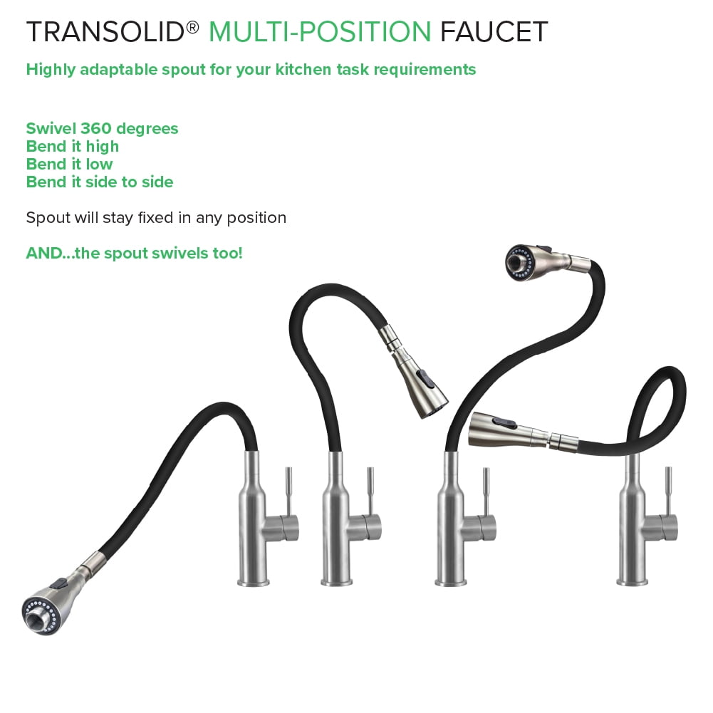 Transolid  Kitchen/Laundry Faucet with Dual Spray and Flex Neck With Swivel Action Ball-Joint - N/A