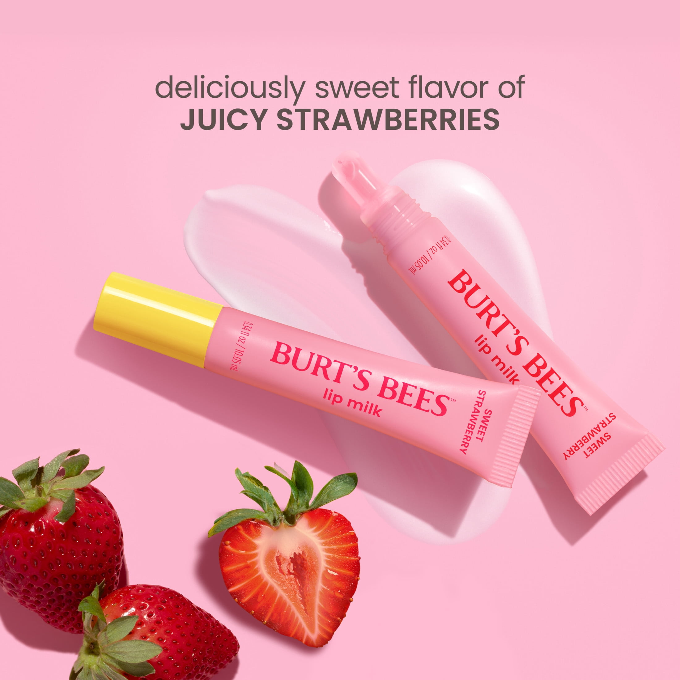 Burts Bees Sweet Strawberry Lip Milk, 1-Pack, 0.34 oz.
