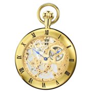 Charles-Hubert- Paris Gold-Plated Brass Mechanical Open Face Pocket Watch #3815