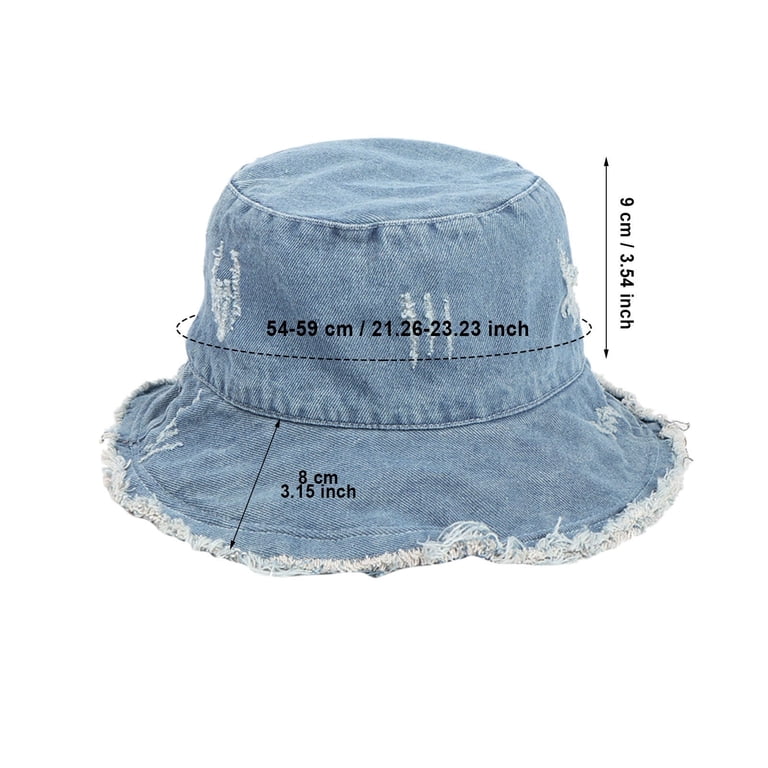 Cute Reversible Denim Bucket Hat - Packable Fisherman Hat  display picture 3