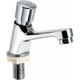 thumbnail image 1 of Grifo de lavabo cromado con cierre automático y temporizador, ahorro de agua, para cocina, baño y público, color plateado, 1 of 4