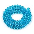 thumbnail image 2 of 10 Strand Glass Beads Strands Faceted Abacus Rondelle Deep Sky Blue 10x8mm Hole: 1mm about 60~61pcs/strand 46~48cm, 2 of 3