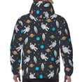 thumbnail image 7 of Pofeuu Space Print Mens Casual Hooded Collar Drawstring Hoodies Pullover Sweatshirts Casual Long Sleeve Shirts-Small, 7 of 7