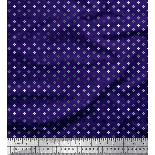 Soimoi Polyester Crepe Fabric Artistic Floral Shirting Printed Fabric 1 Yard 42 Inch Wide