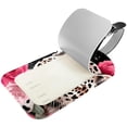 thumbnail image 2 of Square 2Pack PU Leather Rose and Leopard Cruise Luggage Tag with Privacy Cover and Name ID Tag for Travel Handbags Backpacks Luggage Tags, 2 of 6