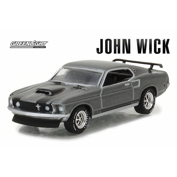 1966 Ford Mustang BOSS 429 (John Wick), Gray - Greenlight 44780E/48 - 1/64 Scale Diecast Model Toy Car