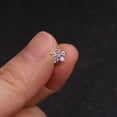 thumbnail image 5 of Pendientes piercing, pendientes flor pequeña, pendientes acero inoxidable doble cara con rosca, 5 of 5
