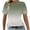 Green, variant on Women's Fashion Ombre T-Shirt Gradient Print with Round Neck Short Sleeves Loose Fit Comfort Pullover Ideal for Spring Summer