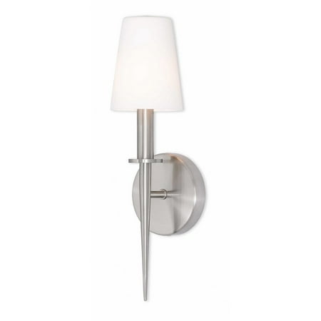 

1 Light Coastal Steel Ada Wall Sconce with Opal White Glass-14.5 inches H By 4.25 inches W-Brushed Nickel Finish Bailey Street Home 218-Bel-2513088