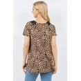 thumbnail image 2 of CELESTE Women's Leopard V-Neck Short Sleeve with Lace Details Small-3x Made in The USA, 2 of 4