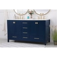 thumbnail image 2 of 60 inch Double Bathroom Vanity in Blue, 2 of 8