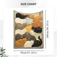 A Cat Pattern Fleece Blanket, Cute Animal Print Throw for Couch, Soft