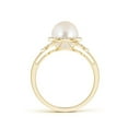 thumbnail image 2 of Angara Freshwater Cultured Pearl Halo Ring with Diamonds in 14K Yellow Gold for Women | June Birthstone Jewelry for Her, 2 of 7