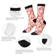 thumbnail image 4 of Balery Beige Flowers Calcetas Largas con Estampado para Hombre y Mujer – Suaves y Transpirables, Talla Única (US 5-11), 4 of 6