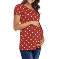 thumbnail image 2 of Gerichy Women's Maternity Tops Short Sleeve Side Ruching Round Neck Shirt Pregnant Shirt Maternity Blouse, 2 of 5