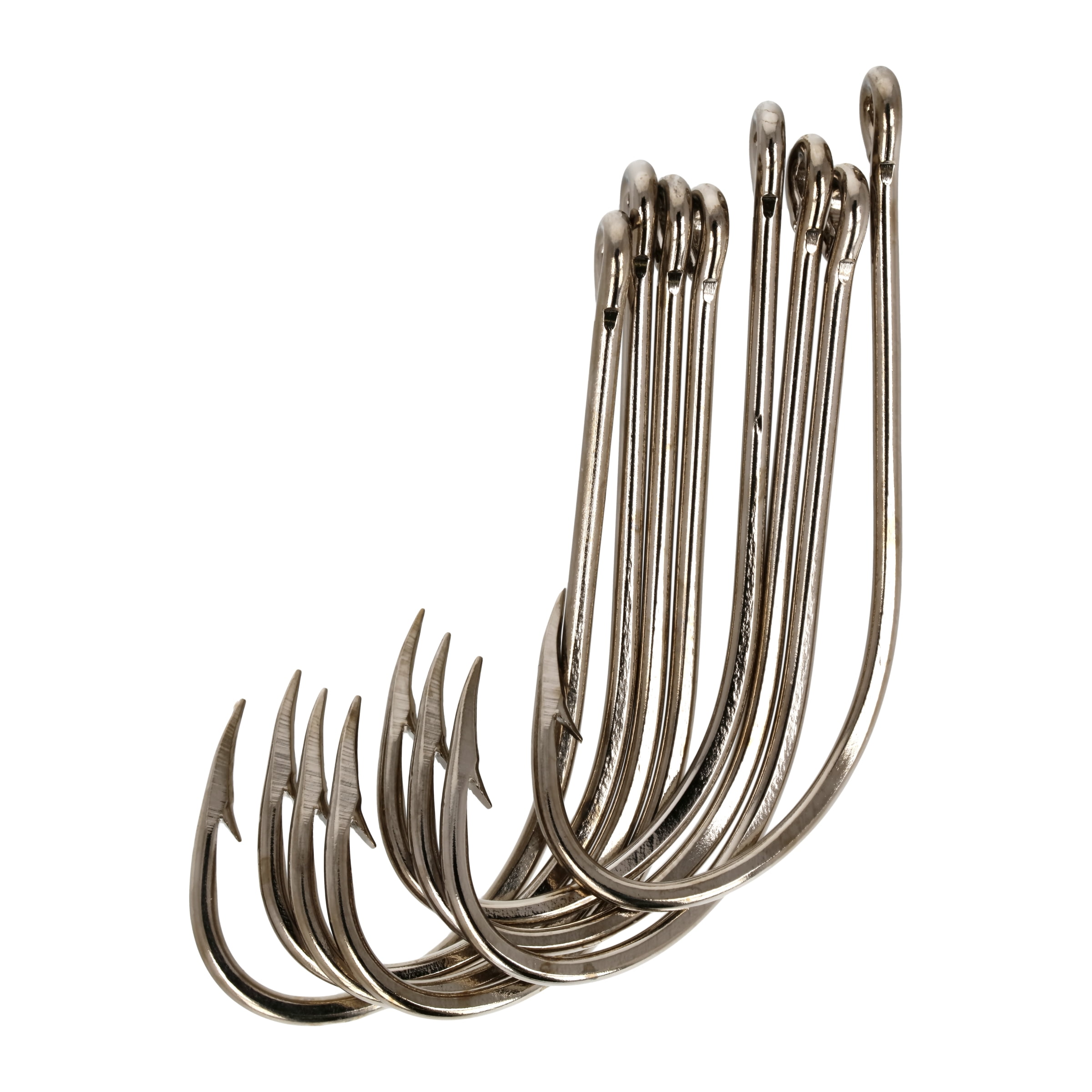 Eagle Claw Ringed Eye Offset Plain Shank, Nickel, Size 4/0, 40 Pack
