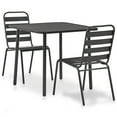 thumbnail image 1 of vidaXL 3 Piece Bistro Set Steel Dark Grey, 1 of 5