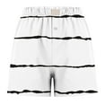 thumbnail image 3 of Annhoo Womens Pajama Shorts Plus Size Stripes Print High Waist Short Pants Summer Loose Cozy Sleepwear Shorts, 3 of 4
