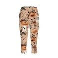 thumbnail image 4 of SwiftWear Women's Halloween Print Capris - High Waisted Slim Fit Capri Legging with Cute Pumpkin Ghost Pattern Stretch Fall Seasonal Pants S-3XL​, 4 of 5