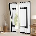 thumbnail image 3 of Homewish Fashion Square Adult Black Out Curtains, Modern Abstract Stripes Curtains Pack of 2 (42x63 Each), White Black Lines Bedroom Curtains, Black Out Curtains Bedroom Decor, 3 of 6