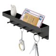 thumbnail image 1 of SZTXJ 6 Hooks, Wall Decor Key Holder, Stainless Steel Key Holder, Wall Key Organizer and Mail Organizer (Black), 1 of 5