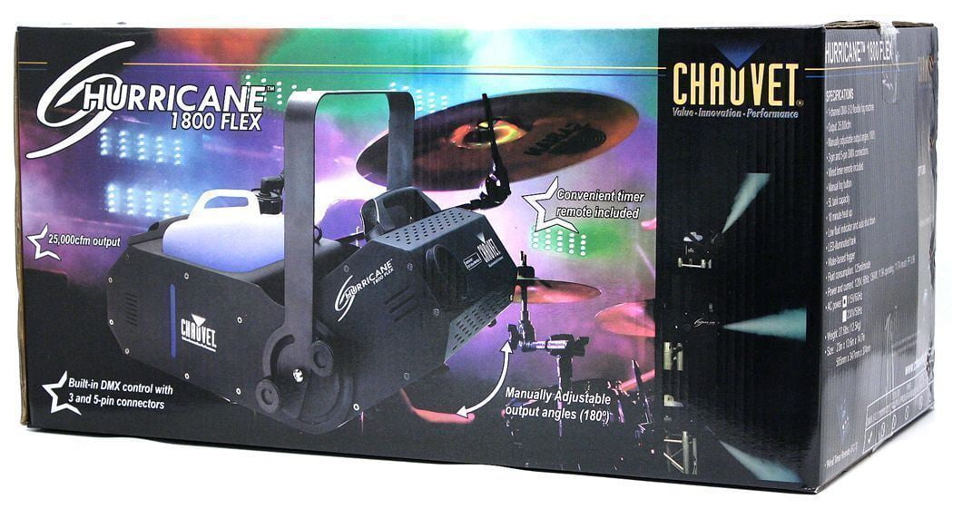 Chauvet HURRICANE H-1800 FLEX Fog / Smoke Machine H1800+2) Gallons of Fog Juice