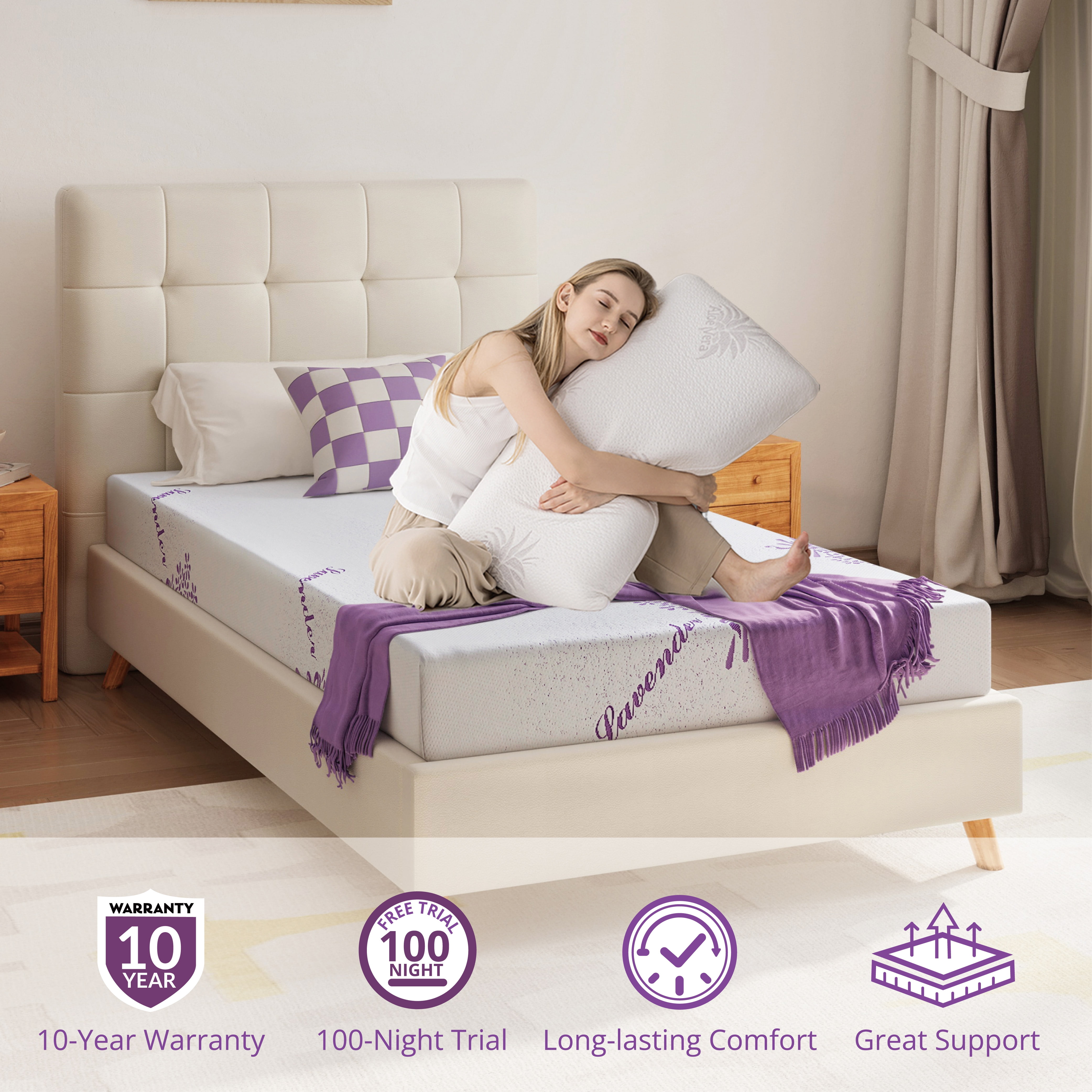 Arctus Twin Mattress, 10 inch Memory Foam Mattress in a Box, Medium