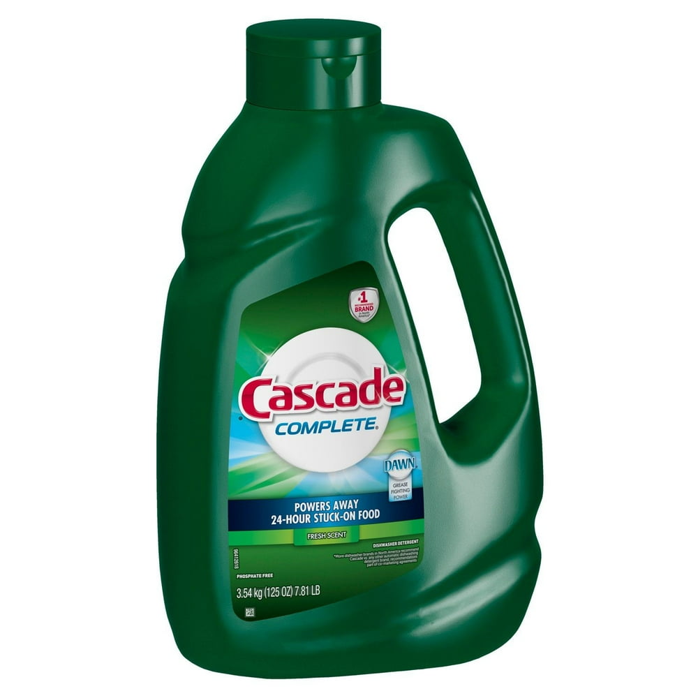 Cascade Complete with Dawn Dishwashing Detergent Gel, Fresh Scent, 125