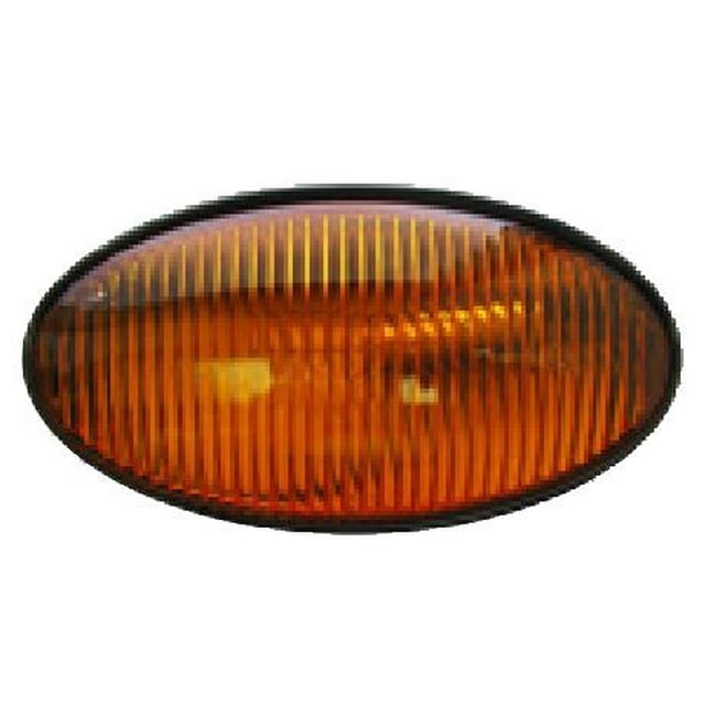 Optronics Porch Light RVPL5ABP 1 Incandescent Bulb; 12.8 Volt; 6-1/4 Inch x 3-7/16 Inch Oval; Amber; Single; Black Housing; No Switch