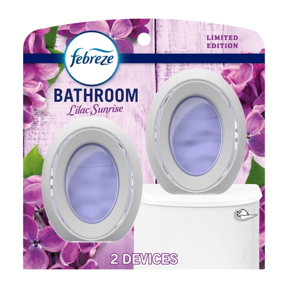 Febreze Bathroom Air Freshener, Odor-Fighting, Lilac, 2ct