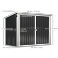 thumbnail image 3 of Outsunny Outdoor Steel Storage Shed Garbage Can Organizer Dark Grey, 3 of 10