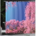 thumbnail image 4 of Ambesonne Nature Shower Curtain, Cherry Blossom Trees, 69"Wx70"L, Fuchsia Blue, 4 of 5