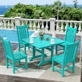 thumbnail image 2 of WestinTrends Malibu 5 Piece Patio Dining Set, All Weather Poly Lumber Outdoor Table and Chairs Furniture Set, 43" Square Dining Table with Umbrella Hole and 4 Dining Chairs, Turquoise, 2 of 8