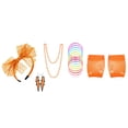 thumbnail image 2 of Matsuzay 1 juego de disfraces con guantes de rejilla, diseño de encaje, ropa especial, suministros para fiestas de los años 80, ropa especial Kits de decoración para fiestas naranja, 2 of 6