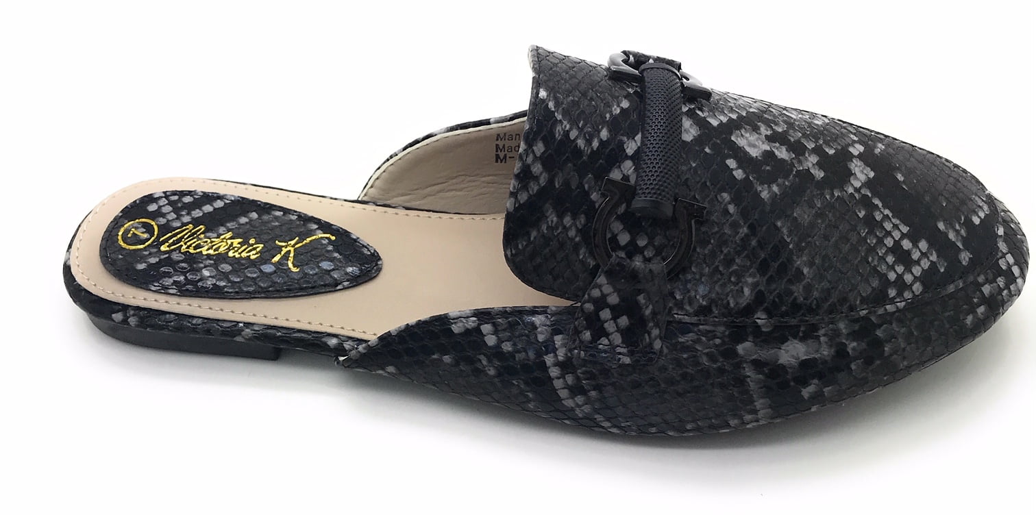 Victoria K Snake Skin Slip On Mules (Women)