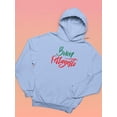 thumbnail image 3 of Buon Ferragosto Red Calligraphy Hoodie Women -Image by Shutterstock, Female x-Large, 3 of 4