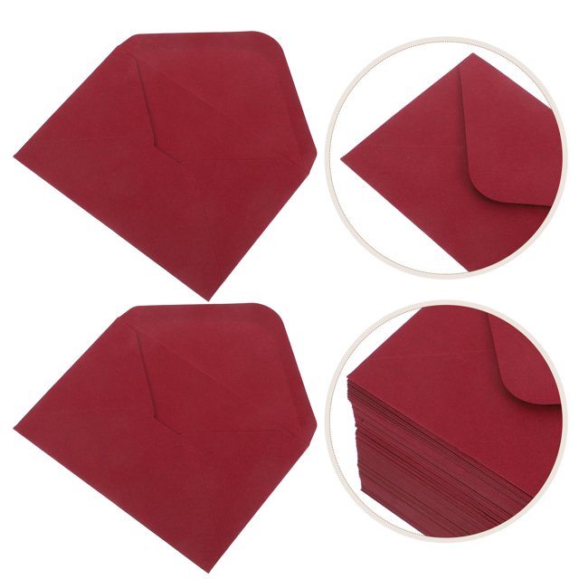 BESTYASH 100Ud Sobres De Tarjeta Rojo Oscuro Para Invitación Y Correo Formal Práctico Y