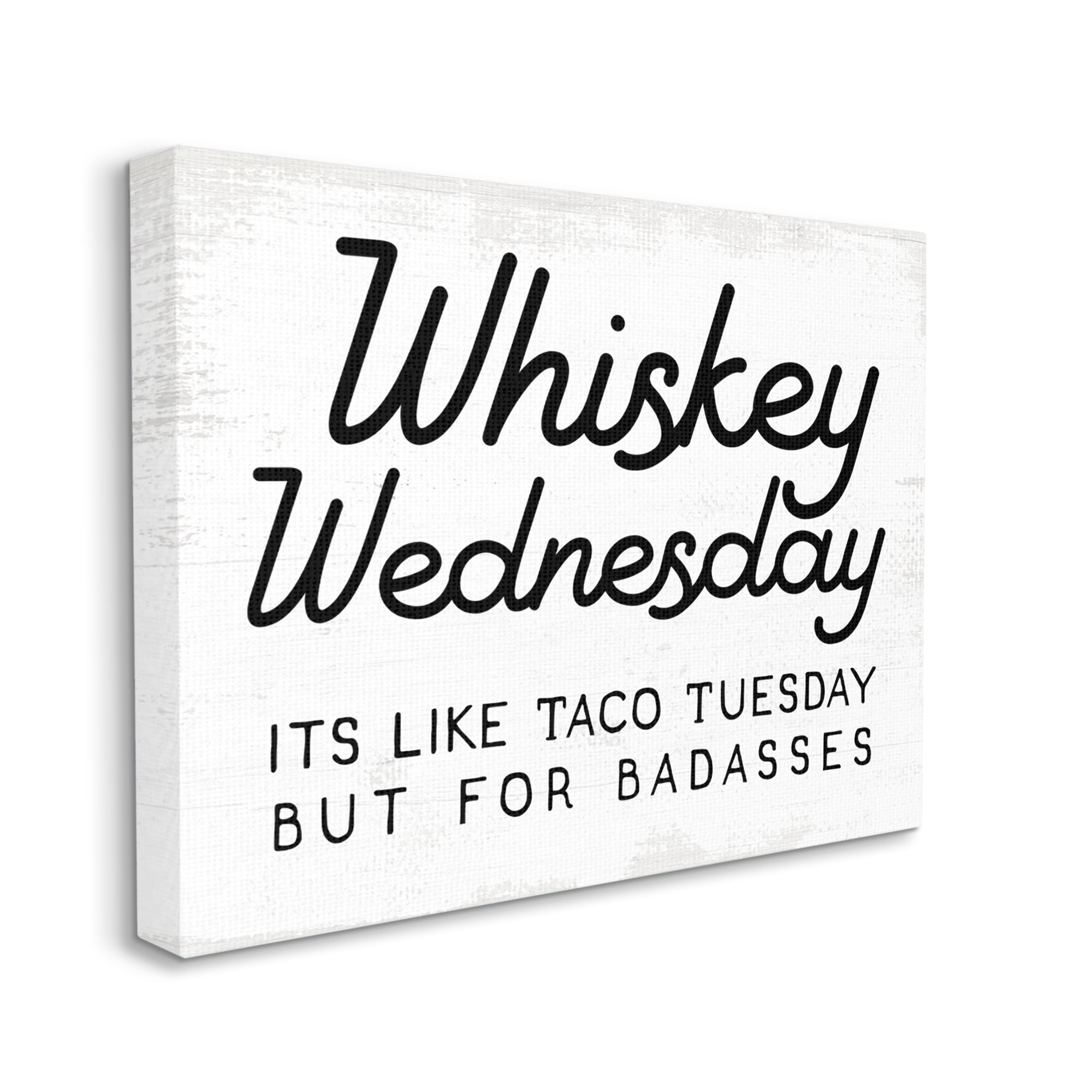 Stupell Industries Rustic Whiskey Wednesday Food & Beverage Painting Gallery Wrapped Canvas Art Print Wall Art, 20 x 16
