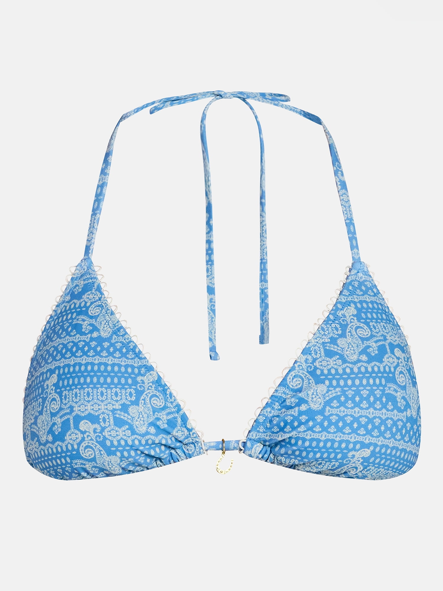 No Boundaries Paisley Triangle Bikini Top, Women's XXS-XXL