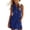 Blue, variant on Women's Quarter Zip Shirt Dresses V Neck Lapel Collared Sleeveless Rompers Summer Workout Tunic Mini Dresses Pink M